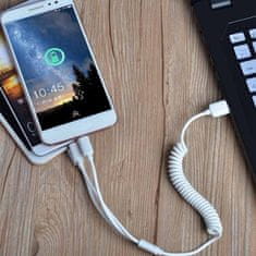 DUDAO R7 auto punjač 2x USB 2.4A + 3in1 Lightning / Type C / micro USB, bijela