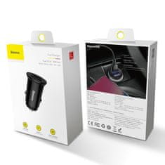 BASEUS Circular 2xUSB 30W QC 3.0 auto punjač, crno