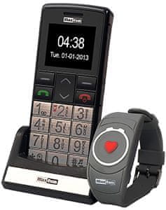 MaxCom mobilni telefon MM715 sa SOS narukvicom, crna