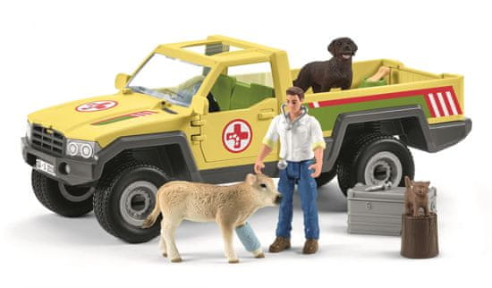 Schleich 42503 spasiteljsko terensko vozilo s veterinarom