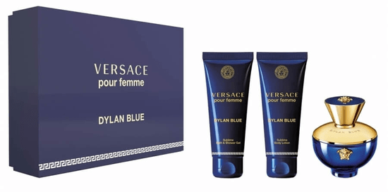 Versace Pour Femme Dylan Blue set, parfemska voda, 50 ml + mlijeko za tijelo, 50 ml + gel za tuširanje, 50 ml