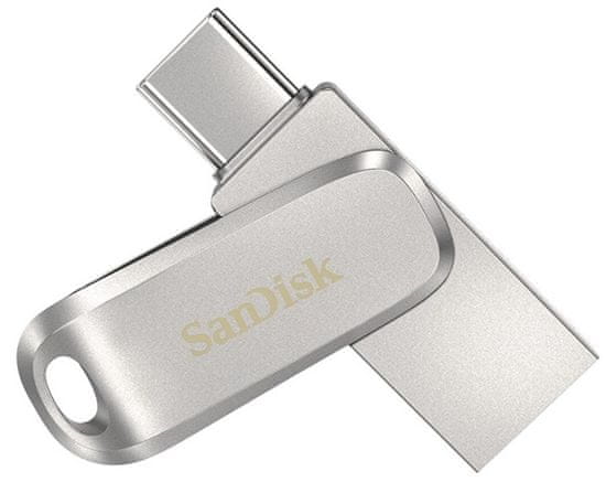 SanDisk Ultra Dual Drive Luxe USB stick, 128 GB, srebrni