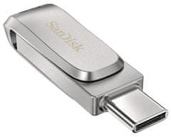 SanDisk Ultra Dual Drive Luxe USB stick, 64 GB, srebrni