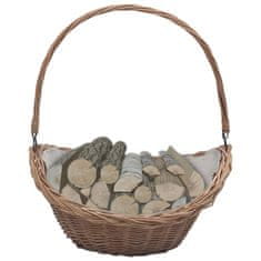 Vidaxl 286987 Firewood Basket with Handle 57x46,5x52 cm Brown Willow