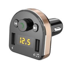 DUDAO R2Pro Bluetooth FM Transmitter auto punjač 2x USB 3.4A, crno