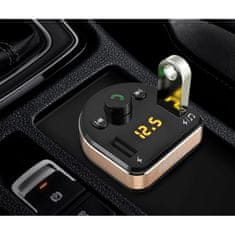 DUDAO R2Pro Bluetooth FM Transmitter auto punjač 2x USB 3.4A, crno