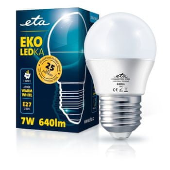  ETA LED žarulja, G45, E27, 7 W, toplo bijela 