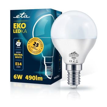  ETA LED žarulja, P45, E14, 6 W, neutralno bijela 