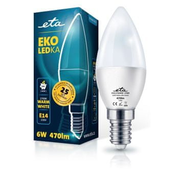  ETA LED žarulja, E14, 6 W, toplo bijela 
