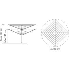 Brabantia vanjska sušilica Lift-O-Matic Advance, 60 m + dodaci