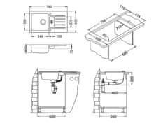 Alveus Niagara 70 umivaonik, P-U, G55