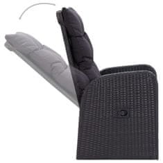 Vidaxl 7-dijelni vrtni blagovaonski set crni