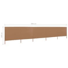 Vidaxl Zaštitna tkanina s 5 krila 600x160 cm, smeđa