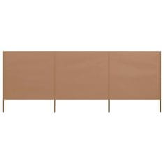 Vidaxl Vjetrobran s 3 panela od tkanine 400 x 80 cm smeđe-sivi