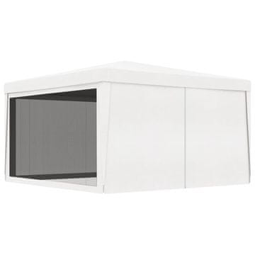 Vidaxl Šator za zabave s 4 mrežasta bočna zida 4 x 4 m bijeli