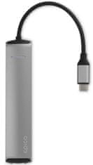 EPICO USB Type-C hub slim (4K HDMI & Ethernet) 9915112100019, srebrni, crni kabel