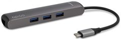 EPICO USB Type-C hub slim (4K HDMI & Ethernet) 9915112100017, sivi, crni kabel