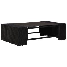 Vidaxl Vrtni set za sjedenje od 2 dijela, PE ratan, crni