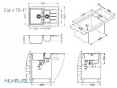 Alveus Cadit 70 sudoper, P-U, G11