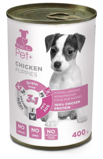 thePet+ dog tin chicken puppy hrana za pse, 6x400 g