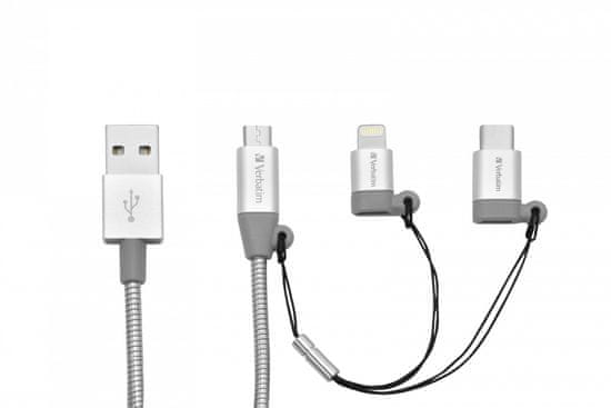 Verbatim Sync & Charge USB-C + Lightning + micro B USB kabel, 100 cm