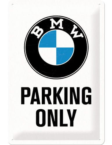 Postershop metalni znak BMW Parking Only, 30 × 20 cm, bijeli