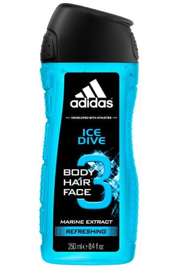 Adidas Ice Dive gel za tuširanje, 3 u 1, 250 ml