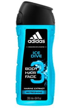  Adidas gel za tuširanje Ice Dive, 3 u 1, 250 ml 
