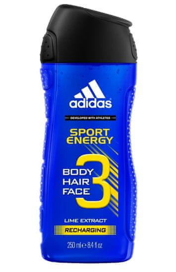 Adidas Sport Energy gel za tuširanje 3 u 1, 250 ml