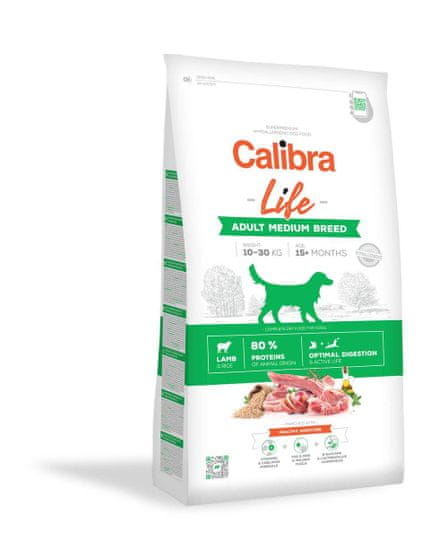 Calibra Životna suha hrana za odrasle pse srednjih pasmina, s janjetinom, 12 kg