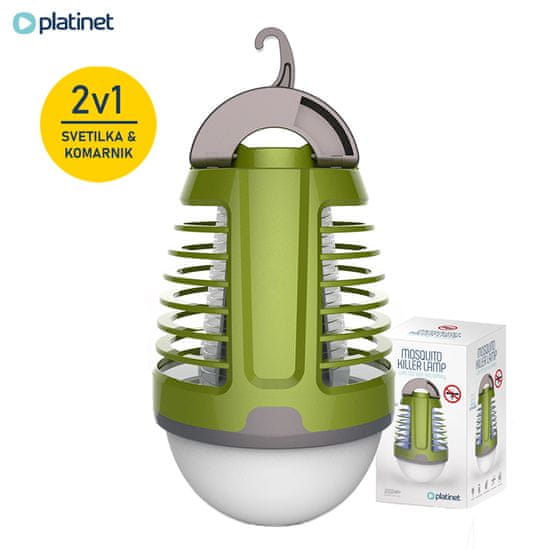 Platinet PMKL6500, lampa protiv insekata 2 u 1 + LED svjetlo, ugrađena Li-On baterija, 30-40m2