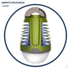 Platinet PMKL6500, lampa protiv insekata 2 u 1 + LED svjetlo, ugrađena Li-On baterija, 30-40m2