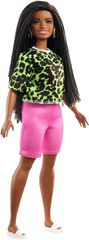 Mattel Barbie Model 144 – majica s neonskim leopard uzorkom i ružičastim kratkim hlačama