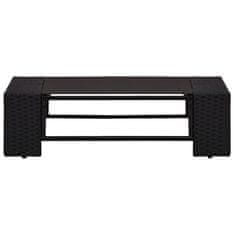 Vidaxl 6-dijelna vrtna garnitura od poliratana s jastucima crna