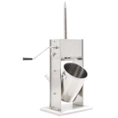 Vidaxl Ručna punilica za kobasice srebrna 10 L od nehrđajućeg čelika