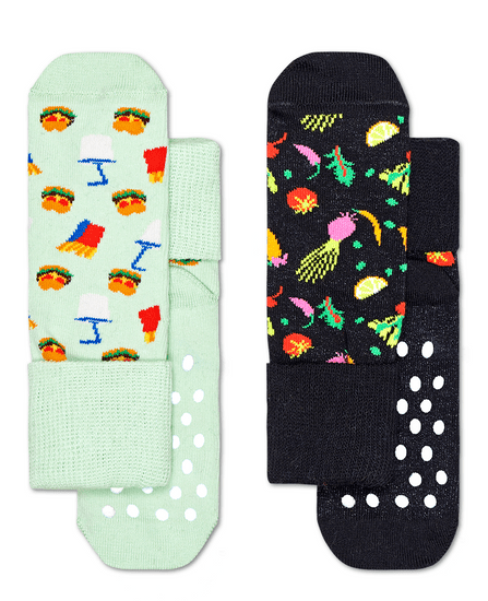 Happy Socks 2-Pack Kids Food Anti-Slip Socks dječje čarapice