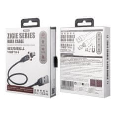 REMAX Zigie magnetski kabel USB / Micro USB 3A 1.2m, crno