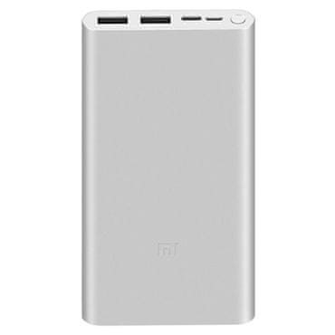 Xiaomi Mi Power Bank 3 prijenosna baterija, 10000 mAh, 18 W, QC 3.0, srebrna