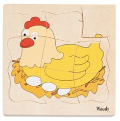 Woody Razvoj kokoši slagalica na ploči