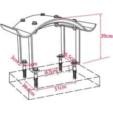 Vidaxl Kapa za dimnjak od nehrđajućeg čelika 60 x 80 x 39 cm