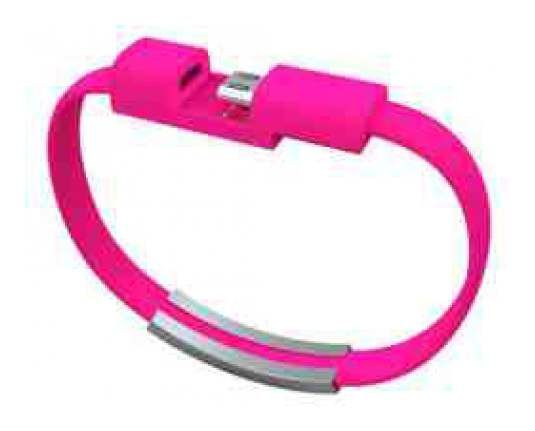 Havana micro USB podatkovni kabel, narukvica, ružičasti