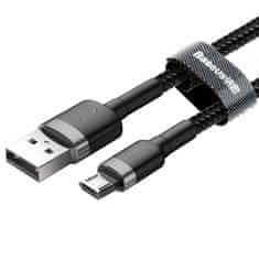BASEUS Cafule kabel USB / Micro USB QC 3.0 2.4A 1m, crno/siva