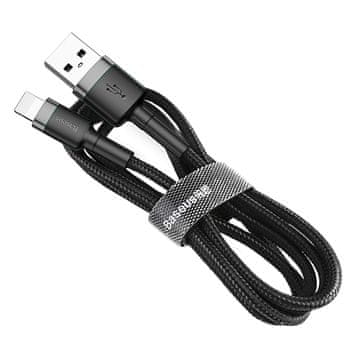 BASEUS Cafule kabel USB / Lightning QC 3.0 2.4A 1m, crno/siva