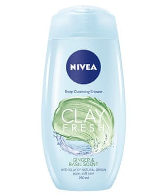 Nivea Clay Fresh gel za tuširanje Ginger & Basil, 250 ml