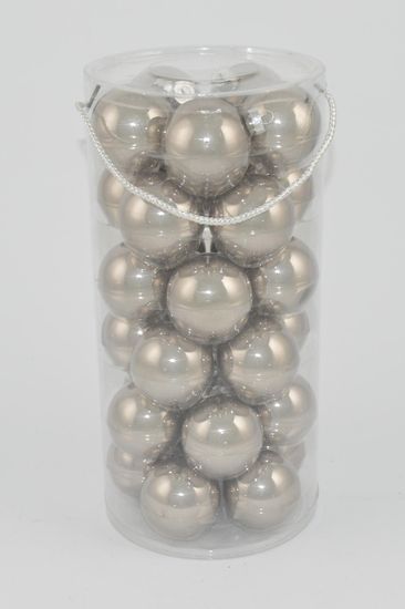 DUE ESSE set božićnih ukrasa od stakla, srebrna / biserna, Ø 6 cm, 30 komada