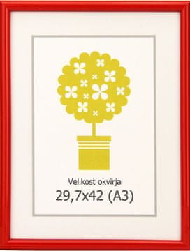 Karako Okvir za fotografiju 29,7x42 cm, plastika, zidni, 95 crvena A3