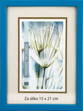 Karako Okvir za fotografiju 15x21 cm, drveni, stolni, zidni, 10 tirkiz