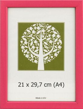 Karako Okvir za fotografiju 21x29,7 cm, plastika, zidni, 10-A roza A4