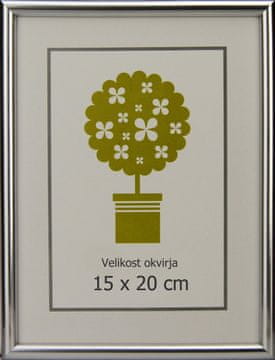 Karako Foto okvir 15x20 cm, plastika, stolni, zidni, 95 srebrna