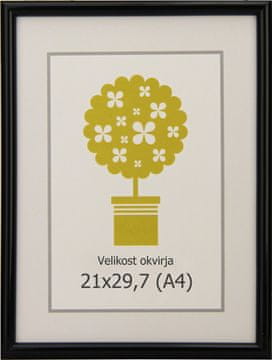 Karako Okvir za fotografiju 21x29,7 cm, plastika, zidni, 95 crni A4